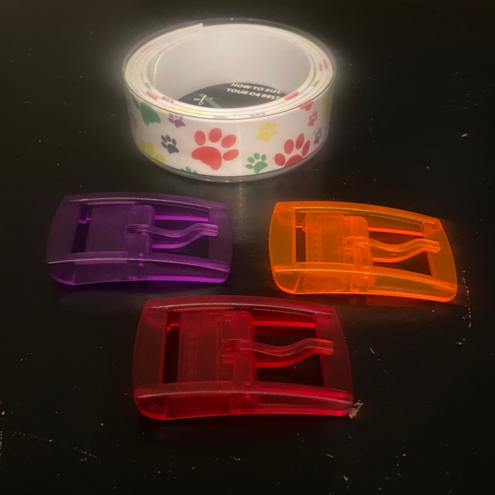 Rainbow Print C4 Belt and Buckles